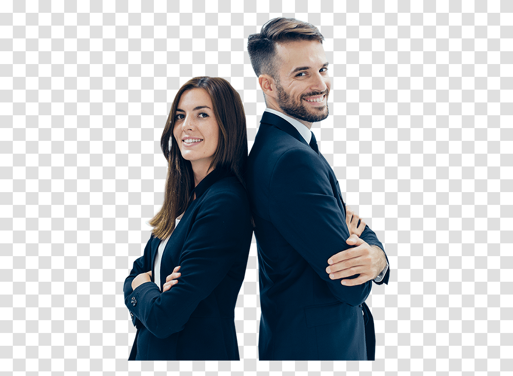 Woman And Man Business, Person, Suit, Overcoat Transparent Png
