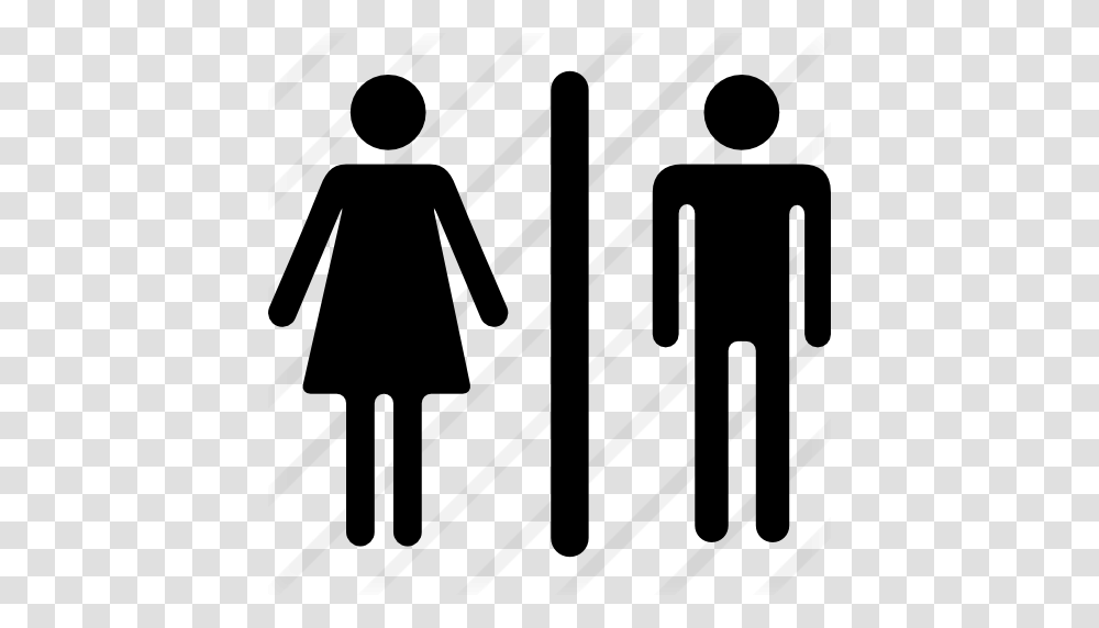 Woman And Man Silhouettes With A Vertical Line, Gray, World Of Warcraft Transparent Png