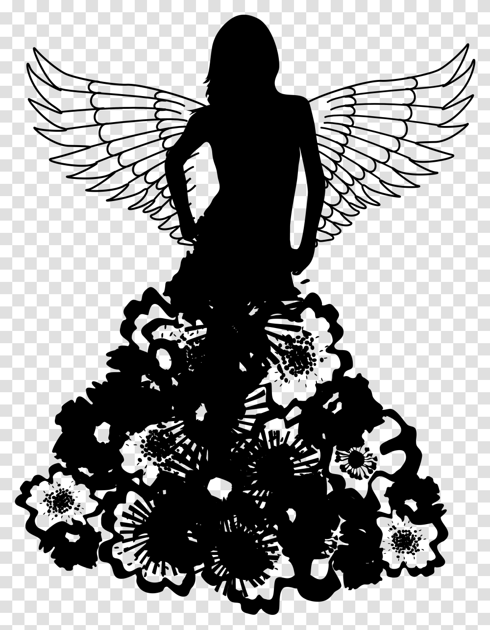 Woman Angel Silhouette, Gray, World Of Warcraft Transparent Png