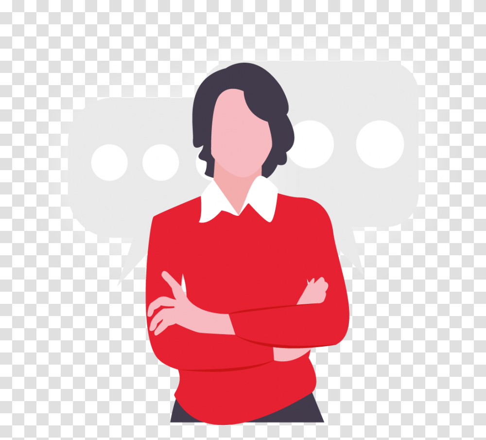 Woman Arms Crossed Illustration Designed By Artenpik Crossed Arms Illustration, Person, Sitting, Kneeling, Female Transparent Png