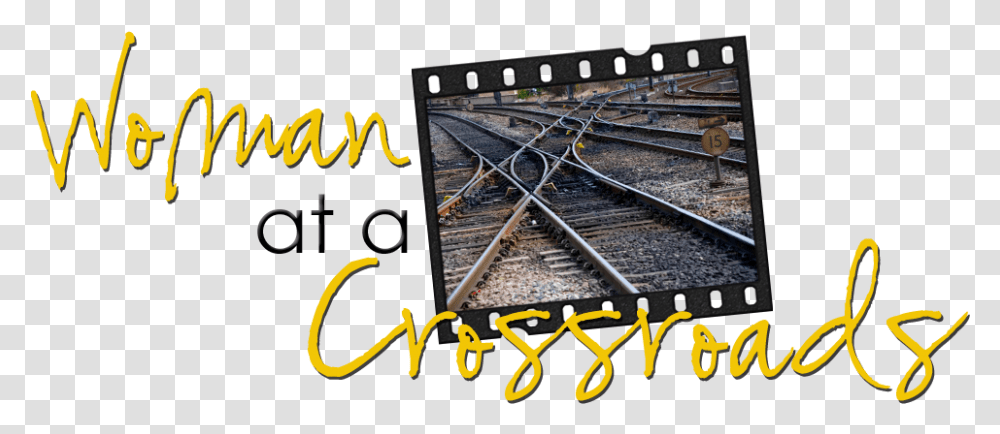 Woman At A Crossroads Track, Railway, Transportation, Train Track, Poster Transparent Png