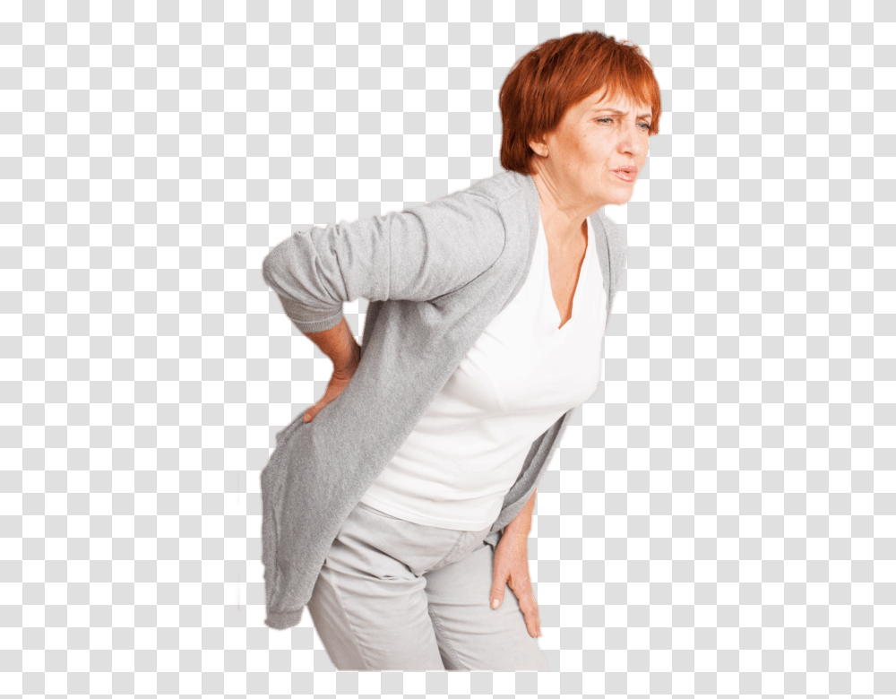 Woman Back Back Pain Old Women, Sleeve, Apparel, Long Sleeve Transparent Png