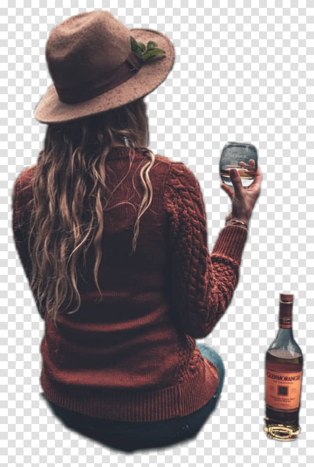 Woman Back Girl Sitting Wine Grand Marnier, Apparel, Person, Human Transparent Png