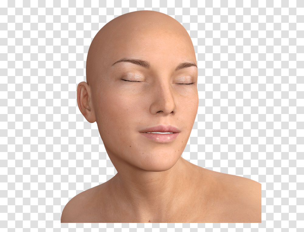 Woman Bald Head Face Head Profile Display Dummy Bald Hair, Skin, Person, Human, Jaw Transparent Png