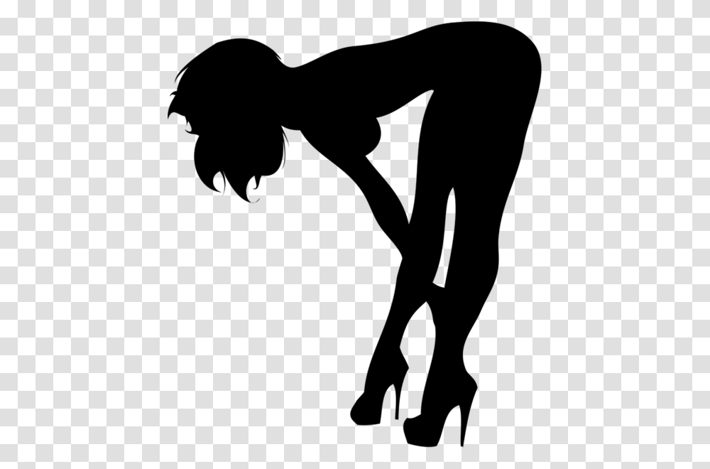 Woman Bending Over Silhouette, Stencil, Sport, Animal, Mammal Transparent Png