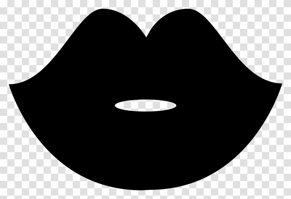 Woman Black Lips Shape Circle, Heart, Mask, Moon, Outer Space Transparent Png