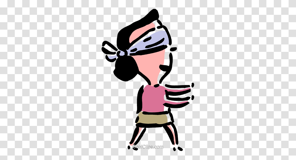 Woman Blindfolded Royalty Free Vector Clip Art Illustration, Person, Human, Electronics Transparent Png