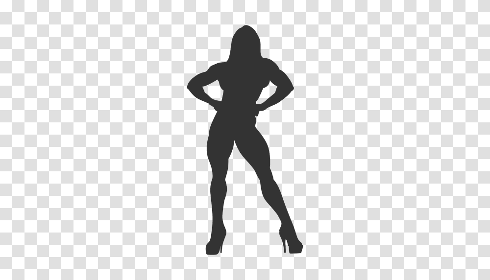 Woman Bodybuilder Silhouette, Person, Human, Apparel Transparent Png