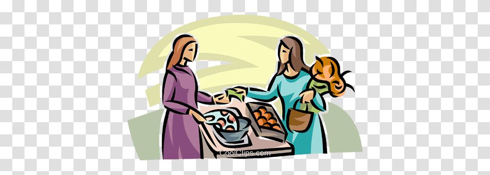 Woman Buying Produce, Washing, Cafeteria, Restaurant, Comics Transparent Png