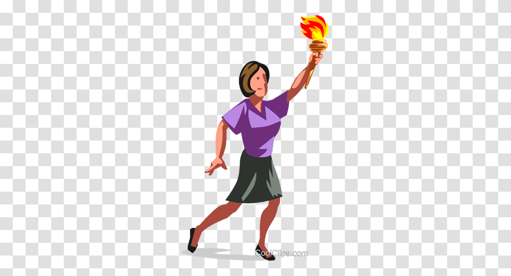 Woman Carrying Olympic Torch Royalty Free Vector Clip Art, Person, Female, People Transparent Png