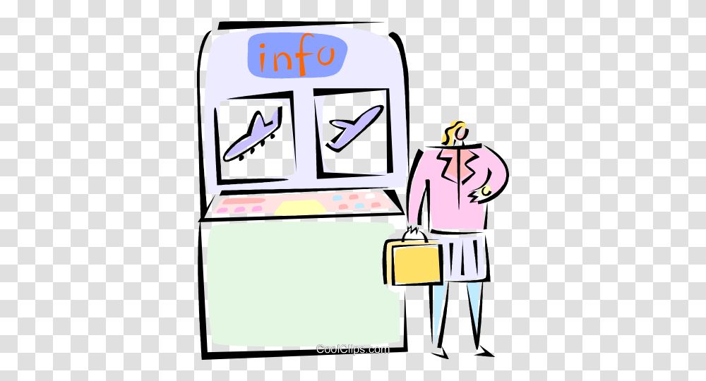 Woman Checking Her Flight Information Royalty Free Vector Clip Art, Gas Pump, Machine, Arcade Game Machine, Gambling Transparent Png