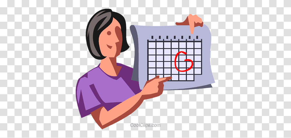 Woman Circled A Date On Her Calendar Royalty Free Vector Clip Art, Number, Poster Transparent Png