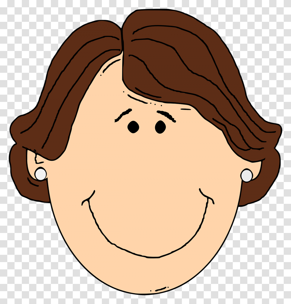Woman Clipart Face Woman With Short Brown Hair Clip Art, Seed, Grain, Produce, Vegetable Transparent Png