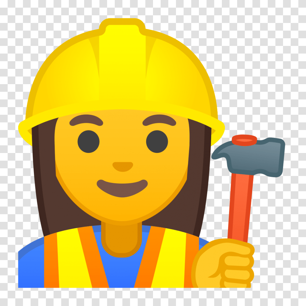 Woman Construction Worker Icon Noto Emoji People Profession, Apparel, Helmet, Hardhat Transparent Png