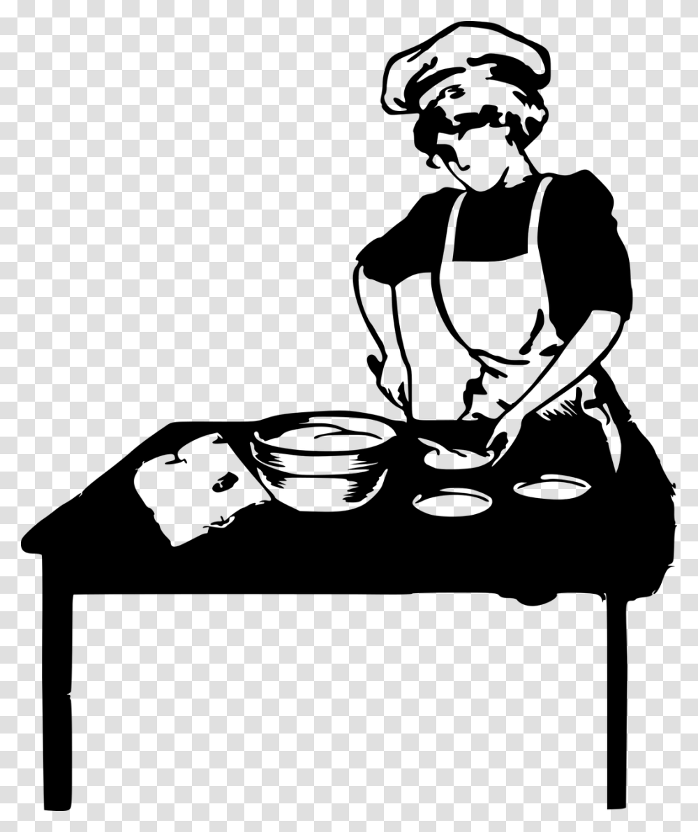Woman Cooking Black And White, Gray, World Of Warcraft Transparent Png