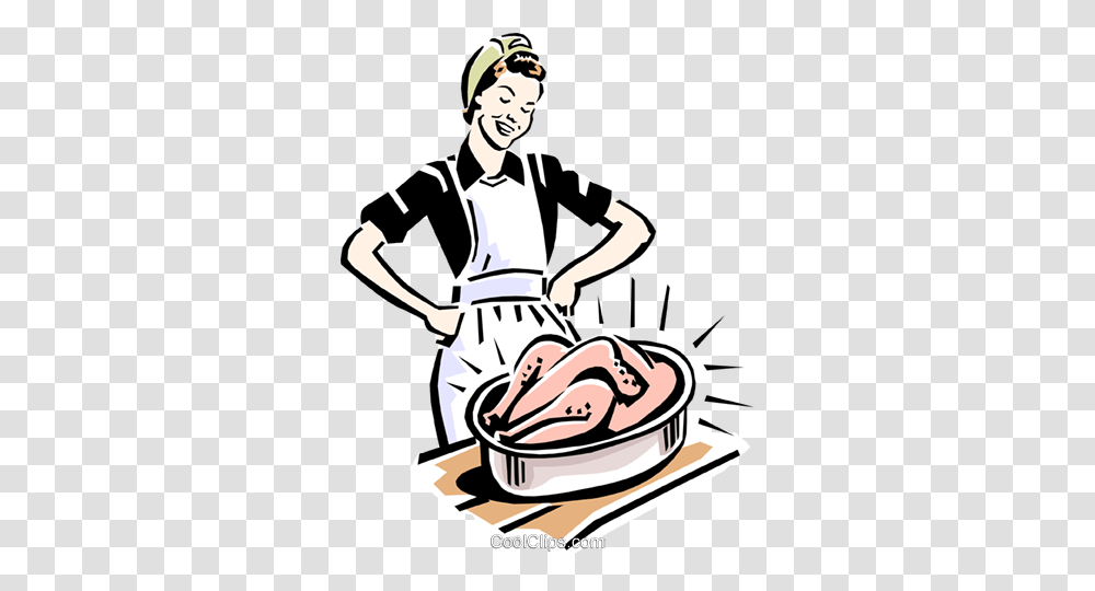 Woman Cooking Royalty Free Vector Clip Art Illustration, Person, Human, Washing, Waiter Transparent Png