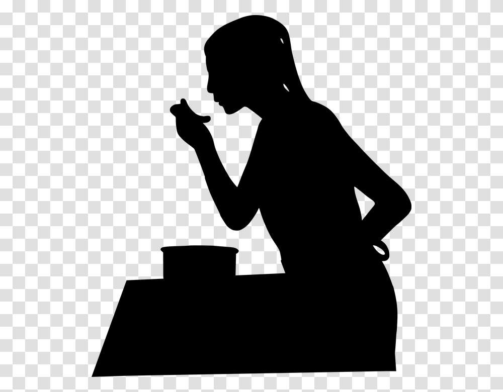 Woman Cooking Silhouette, Gray, World Of Warcraft Transparent Png