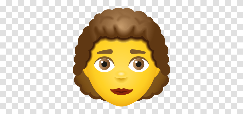 Woman Curly Hair Icon Happy, Head, Face, Plant, Food Transparent Png