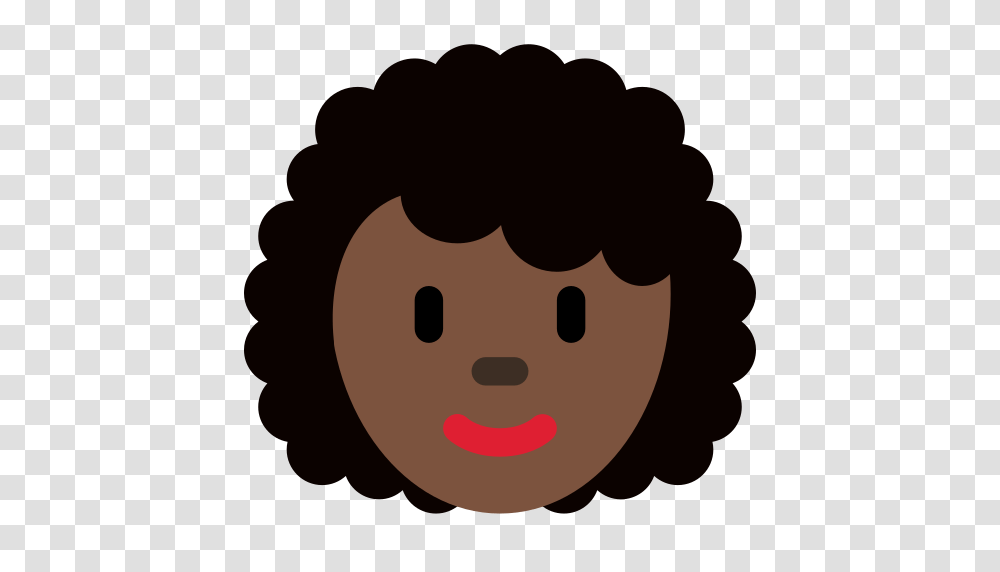 Woman Dark Skin Tone Curly Hair Emoji, Head Transparent Png