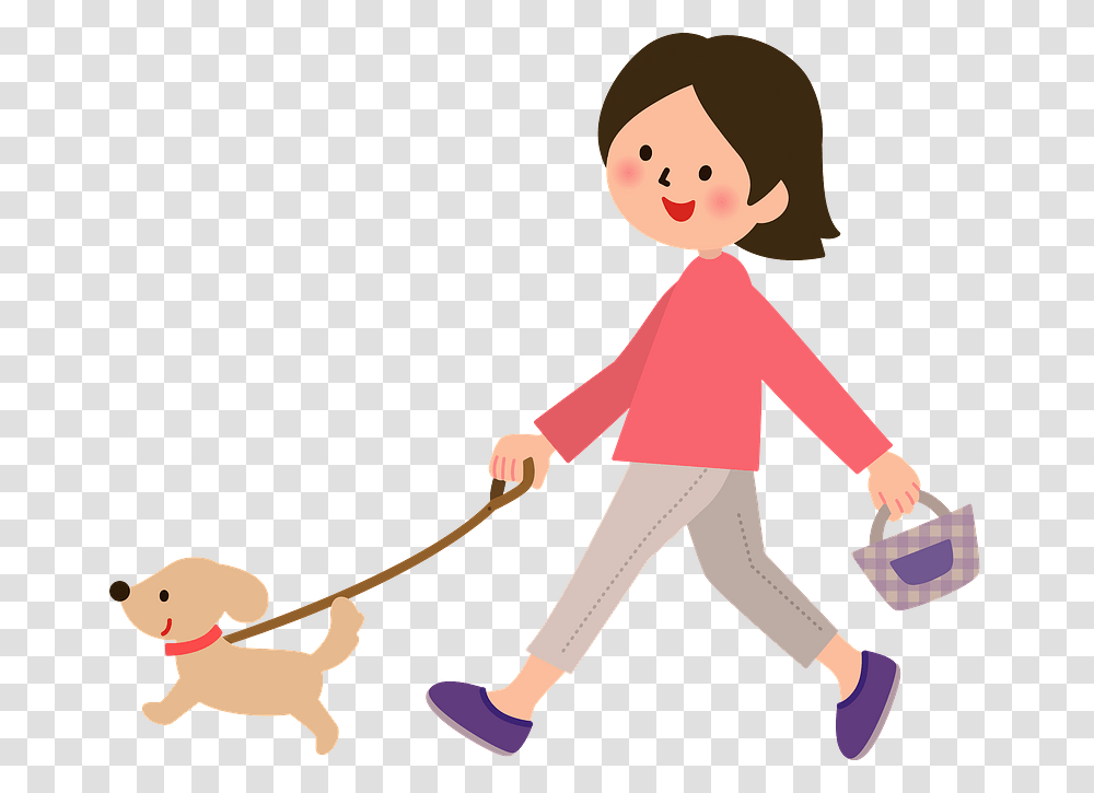 Woman Dog Walk Clipart Clipart Dog Walking, Person, Hand, Girl, Female Transparent Png