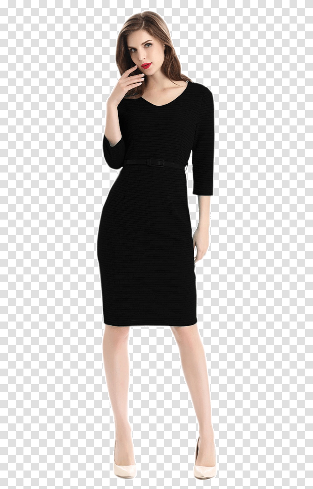 Woman Dress Woman Black Dress, Sleeve, Person, Long Sleeve Transparent Png