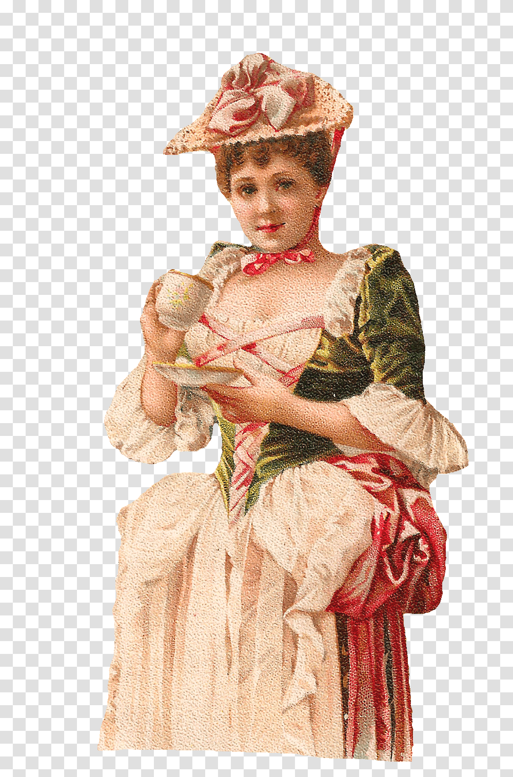 Woman Drinking Tea Clip Art Vintage Ladies Drinking Tea, Costume, Dance Pose, Leisure Activities Transparent Png