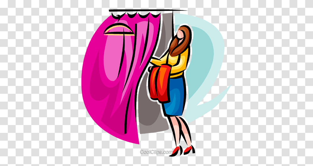 Woman Entering The Changing Booth Royalty Free Vector Clip Art, Dynamite, Outdoors, Comics Transparent Png