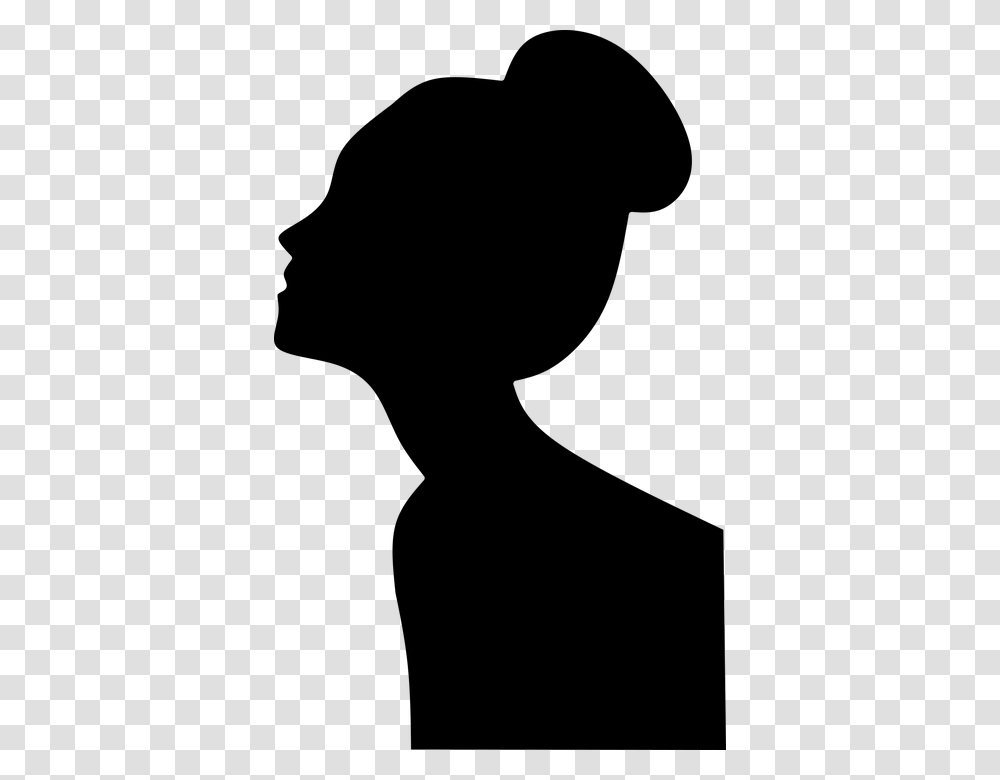 Woman Face Silhouette Female Stylized Beauty Fashion Vintage Mannequin Mannequin Silhouette, Gray Transparent Png