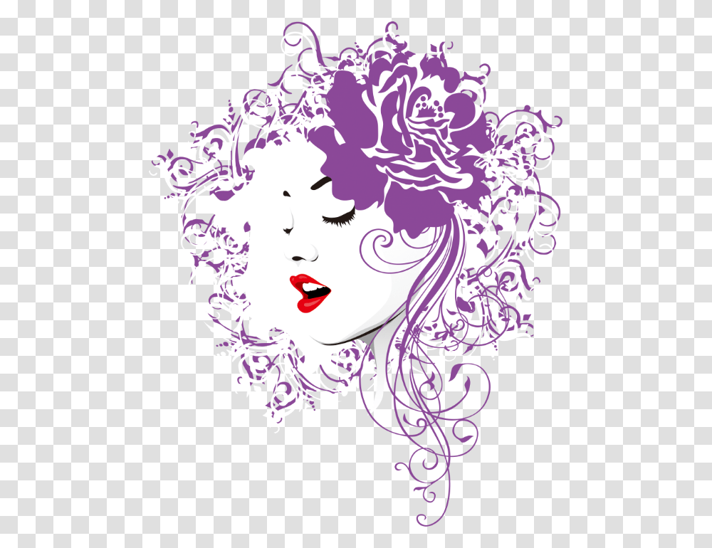 Woman Face Silhouette Woman Face Silhouette, Floral Design, Pattern Transparent Png