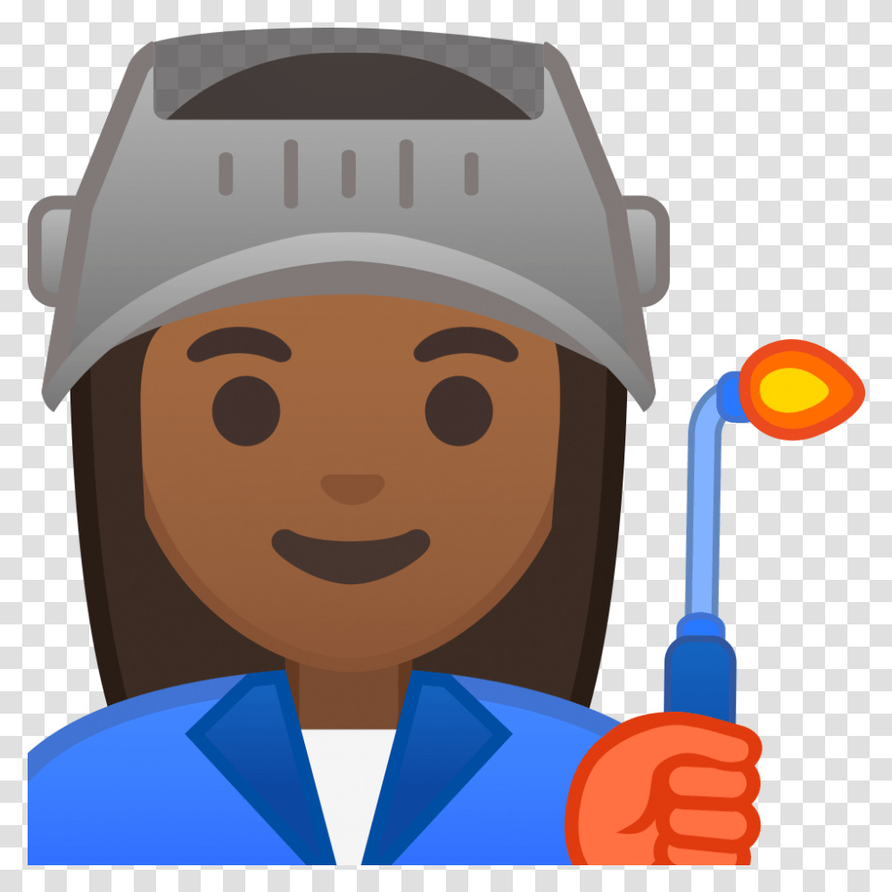 Woman Factory Worker Medium Dark Skin Tone Icon Factory Worker Emoji, Finger, Eating, Food Transparent Png
