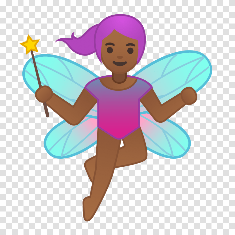 Woman Fairy Medium Dark Skin Tone Icon Noto Emoji People Stories, Toy, Dance Pose, Leisure Activities Transparent Png
