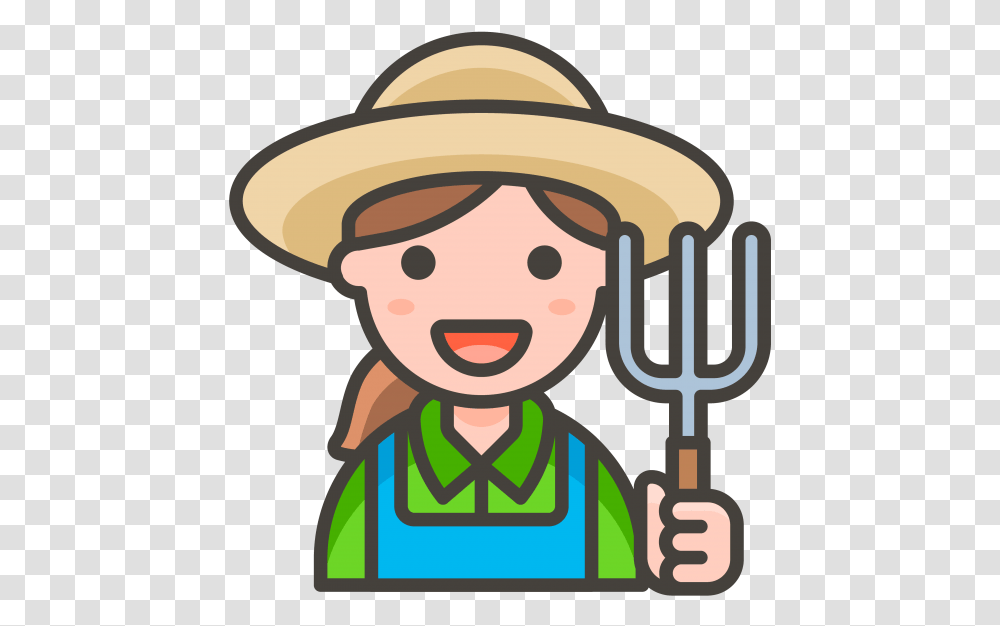 Woman Farmer Emoji Farmer Icon, Emblem, Weapon, Weaponry Transparent Png