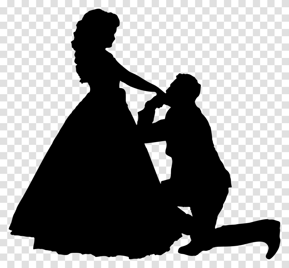 Woman Female Clip Art Man On One Knee Proposing, Gray, World Of Warcraft Transparent Png