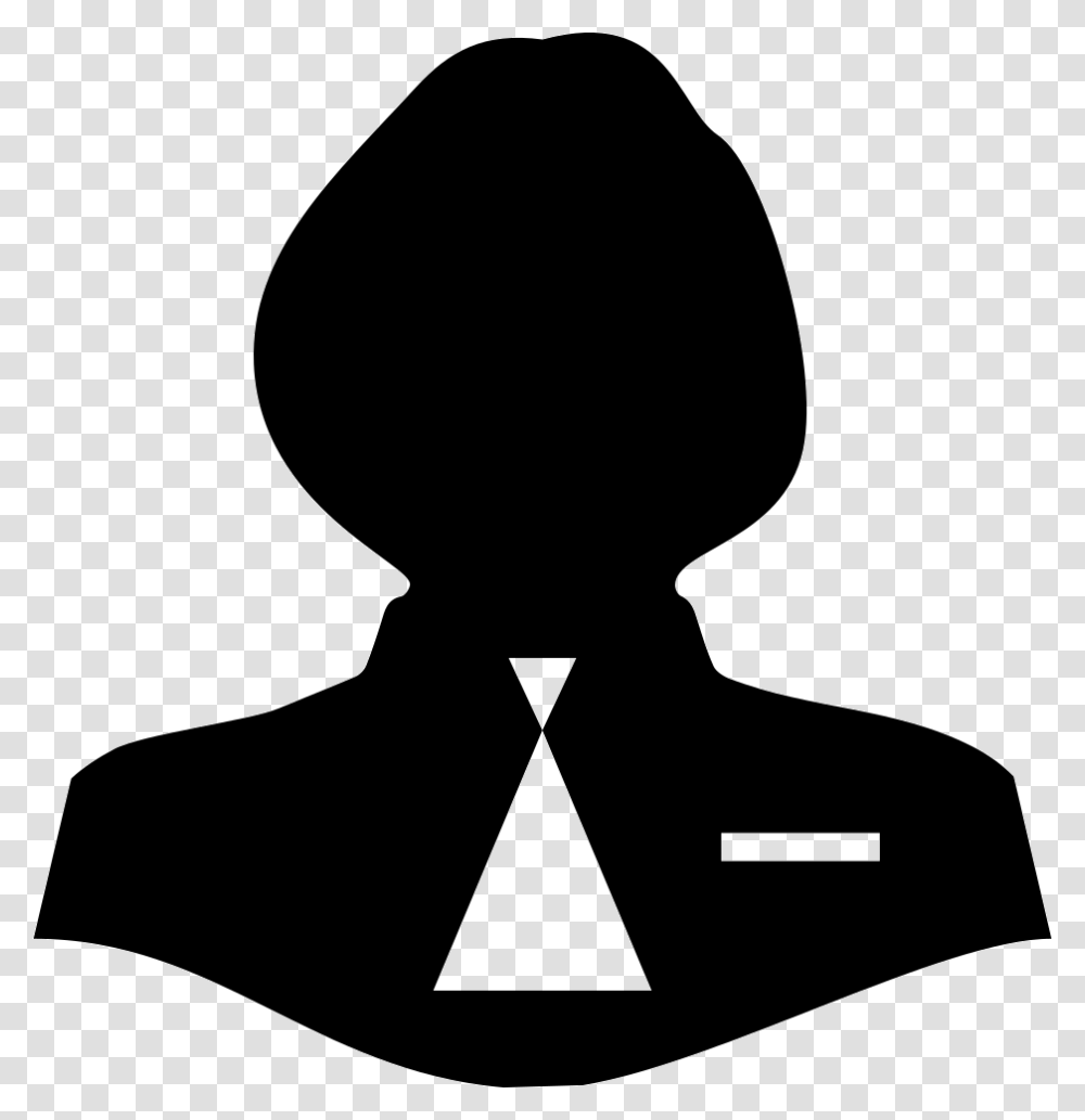Woman Female Silhouette With Male Tie Woman With Tie Icon, Stencil, Star Symbol, Hood Transparent Png