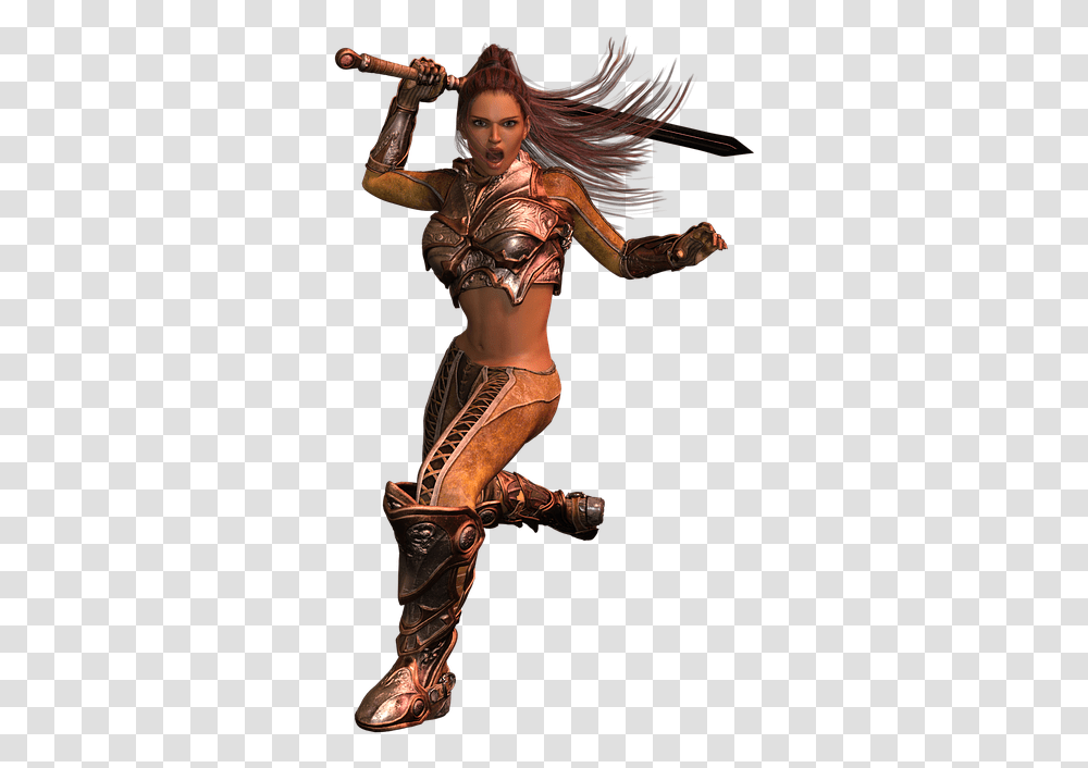 Woman Fighter Amazone Fantasy Woman Fighter, Bronze, Person, Human Transparent Png