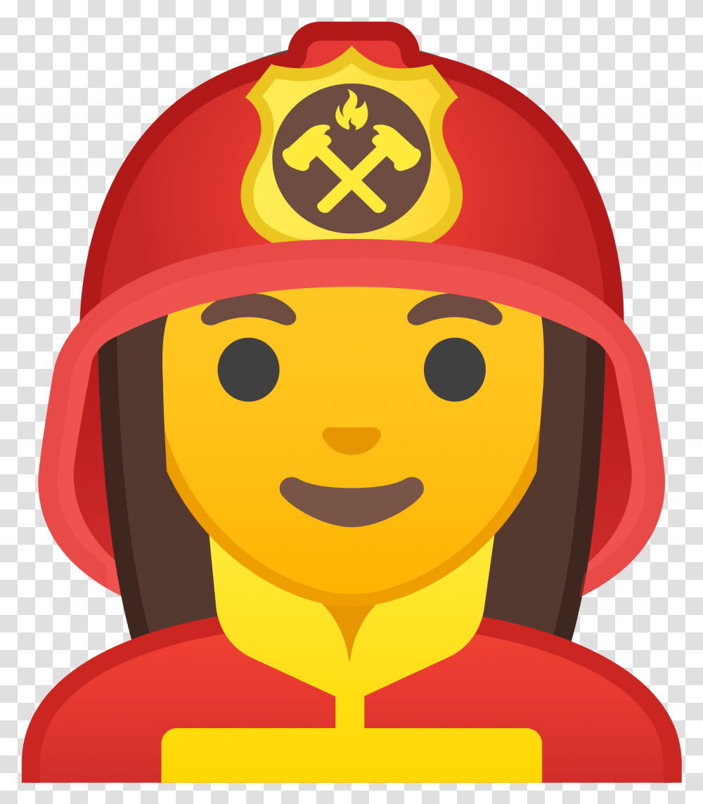Woman Firefighter Icon Firewoman Emoji, Apparel, Helmet, Hardhat Transparent Png