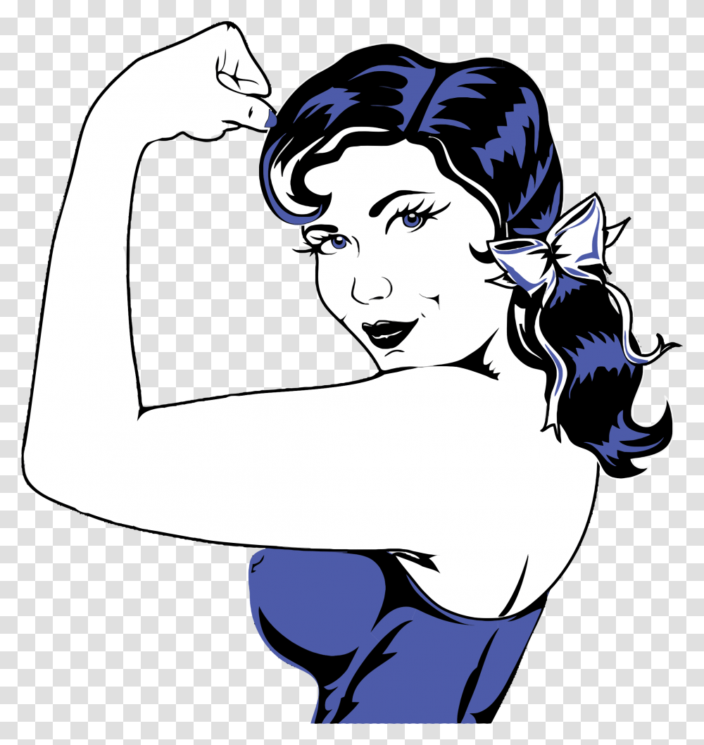 Woman Flexing Big Image Girl With Tattoo Clipart, Arm, Person, Human, Stencil Transparent Png