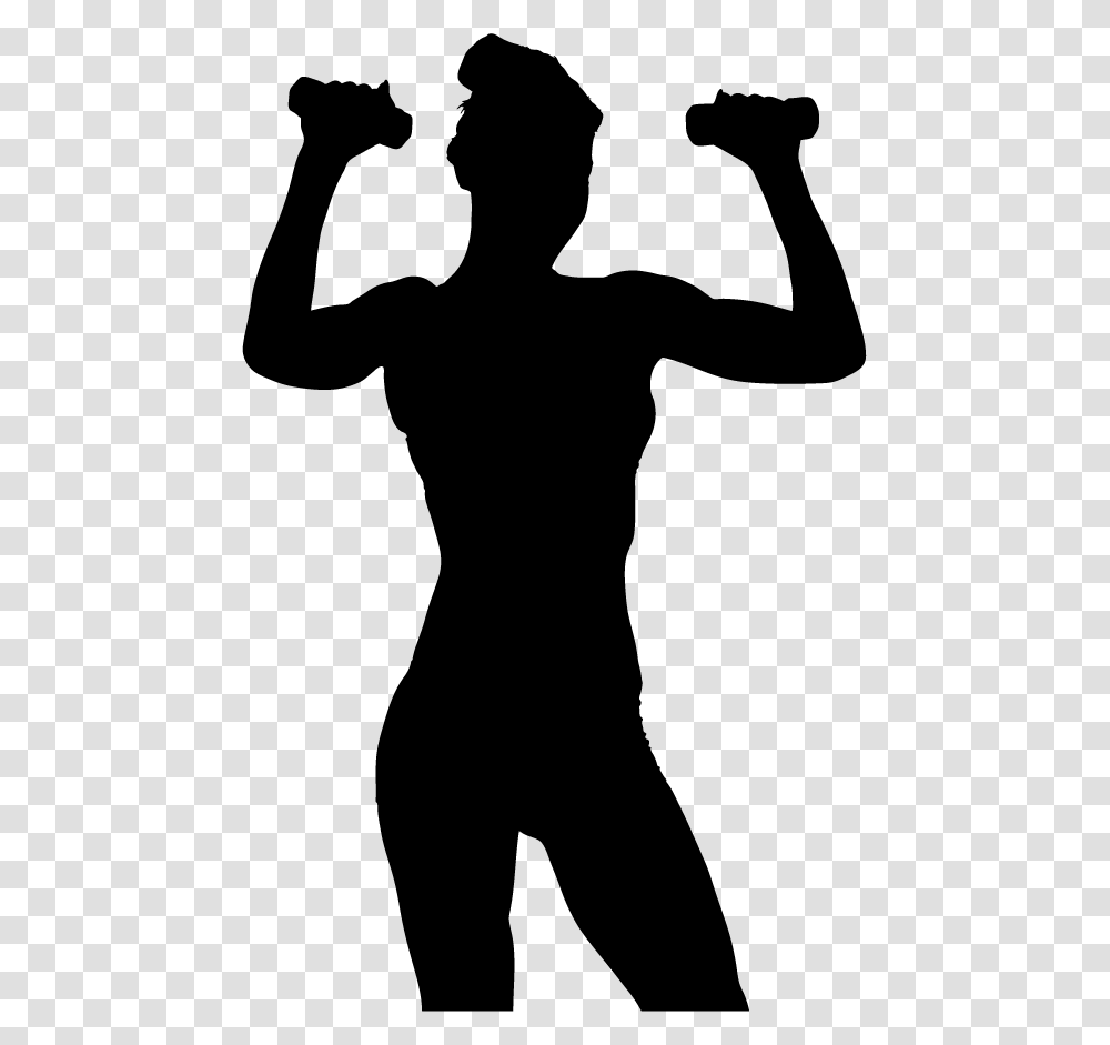 Woman Flexing Muscles Silhouette, Gray, World Of Warcraft Transparent Png