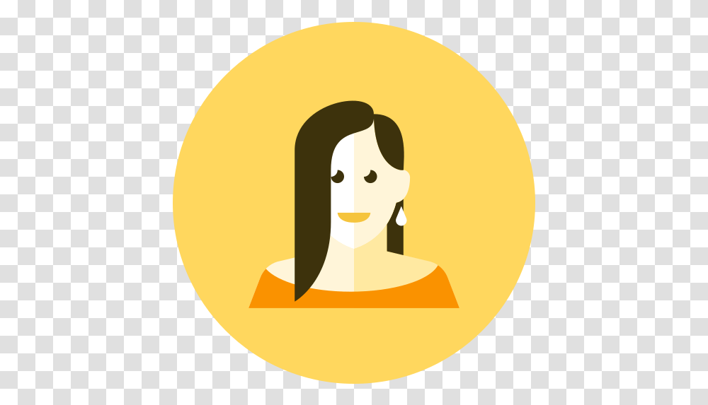 Woman Free Icon Of Kameleon Yellow Round Icon, Label, Text, Face, Sticker Transparent Png