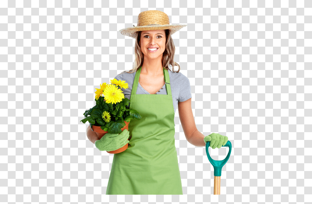 Woman Gardening Gardener, Person, Hat, Clothing, Plant Transparent Png