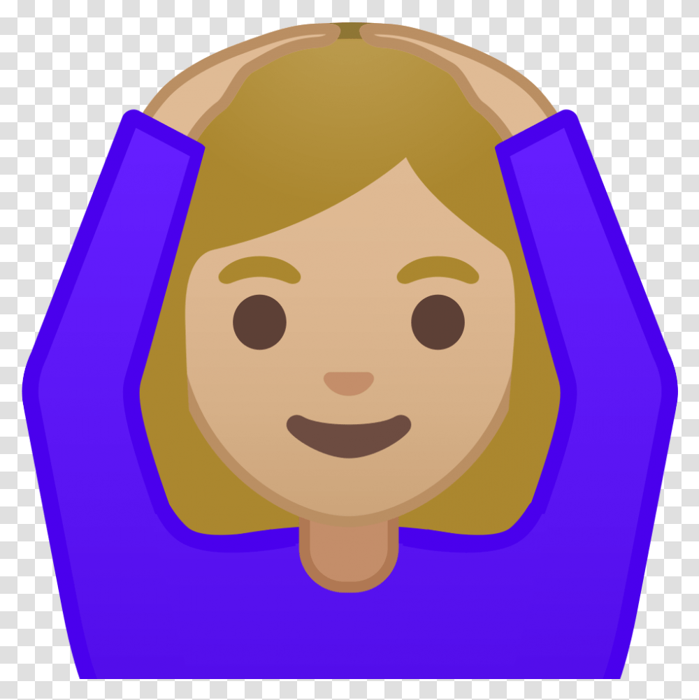 Woman Gesturing Ok Medium Light Skin Tone Icon Emoji Persona Haciendo Gestos, Face, Food, Indoors, Room Transparent Png