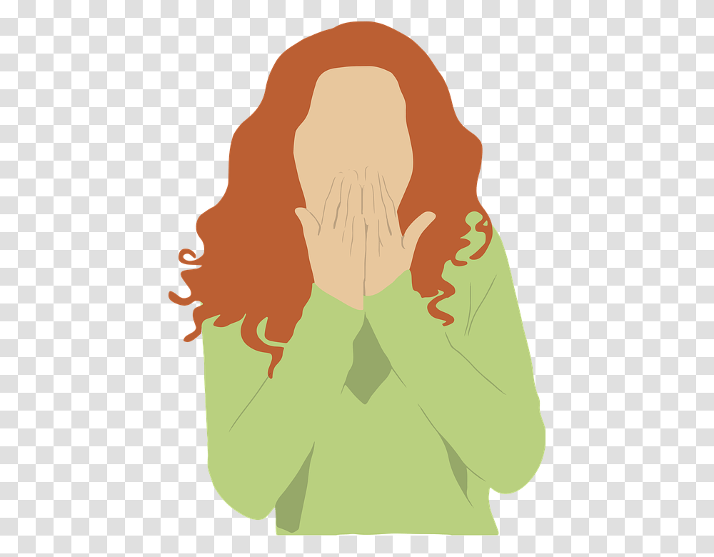 Woman Girl Surprised Shocked Omg Face Person Illustration, Sleeve, Long Sleeve, Mammal Transparent Png
