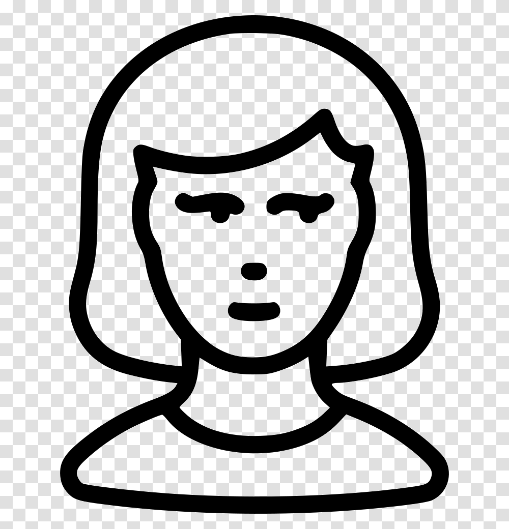 Woman Girl User Human Avatar Comments Face Icon Teen, Stencil, Logo, Trademark Transparent Png