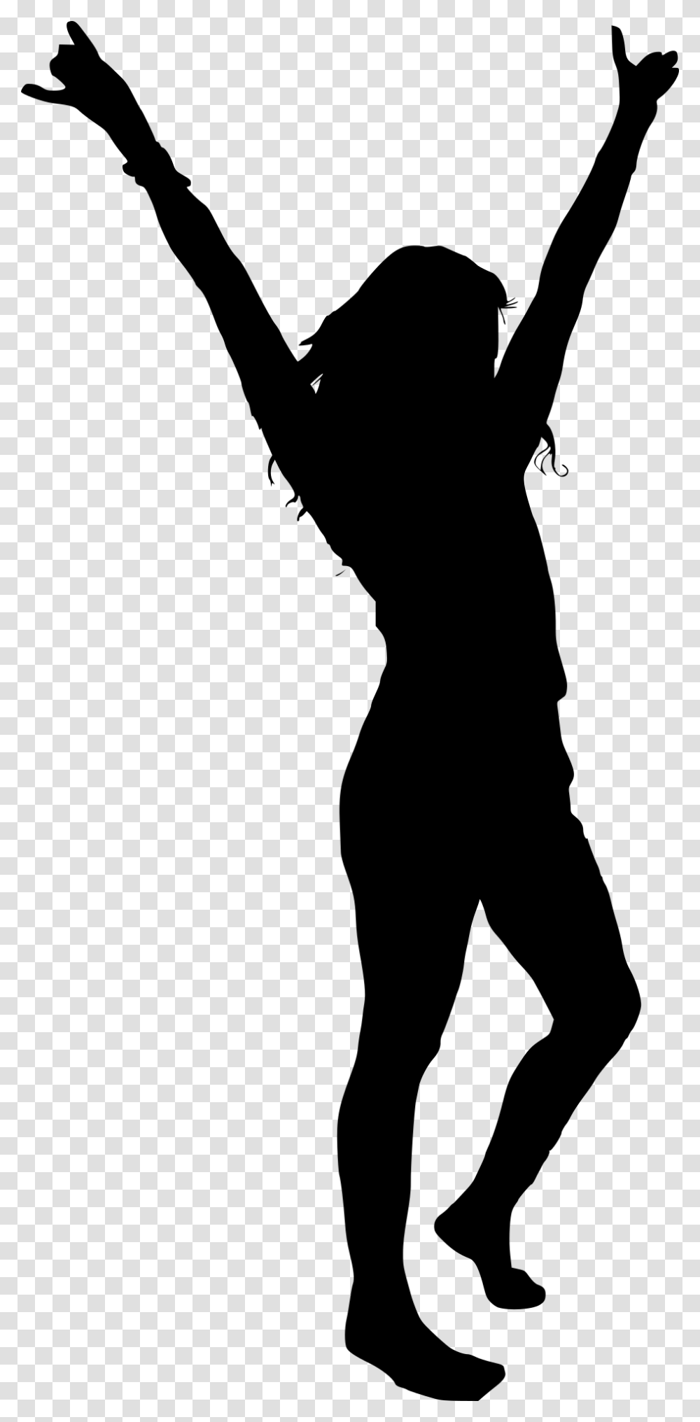 Woman Hands Up Girl With Hands Up Silhouette, Gray, World Of Warcraft Transparent Png