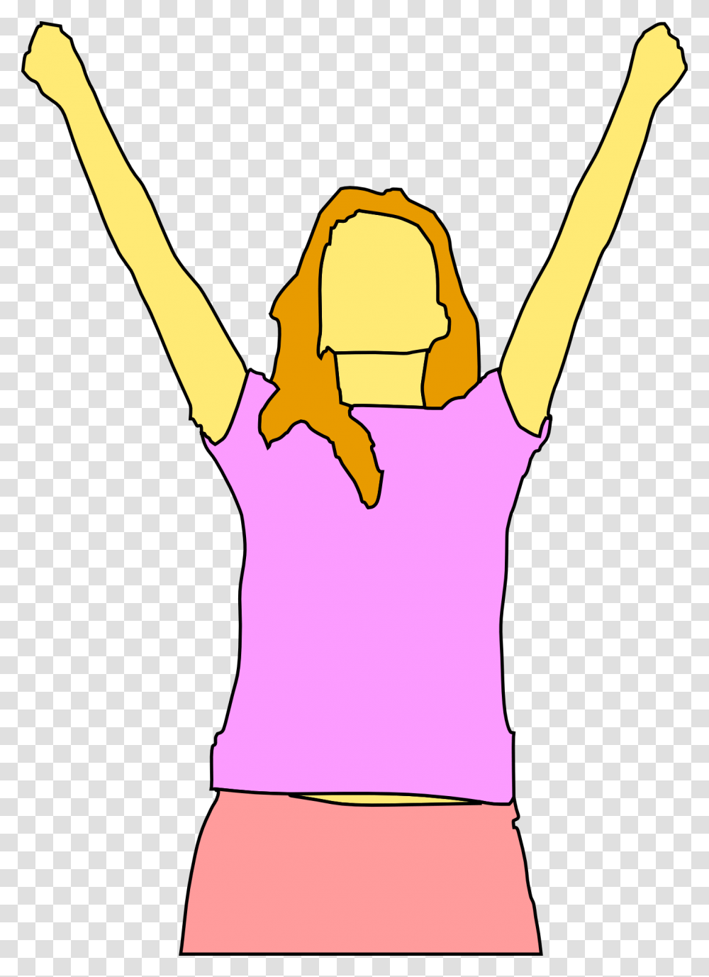 Woman Happy Girl Lady Hands Raised Exercises Person Raising Hands Clipart, Arm, Dress, Female Transparent Png