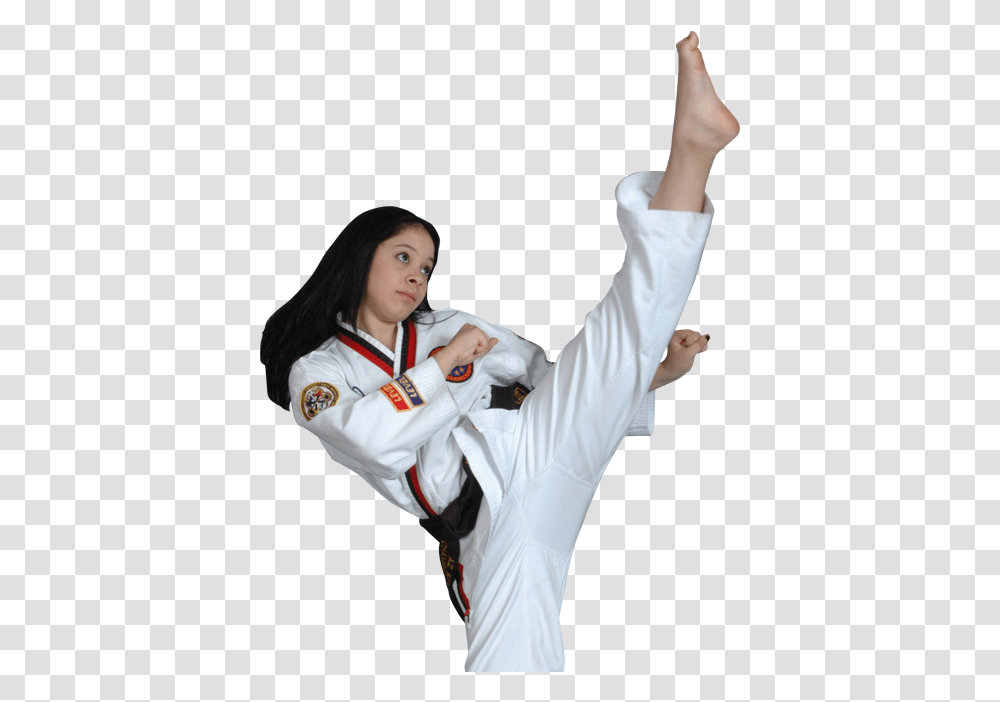 Woman High Kicking Karate Kick Woman, Person, Human, Martial Arts, Sport Transparent Png