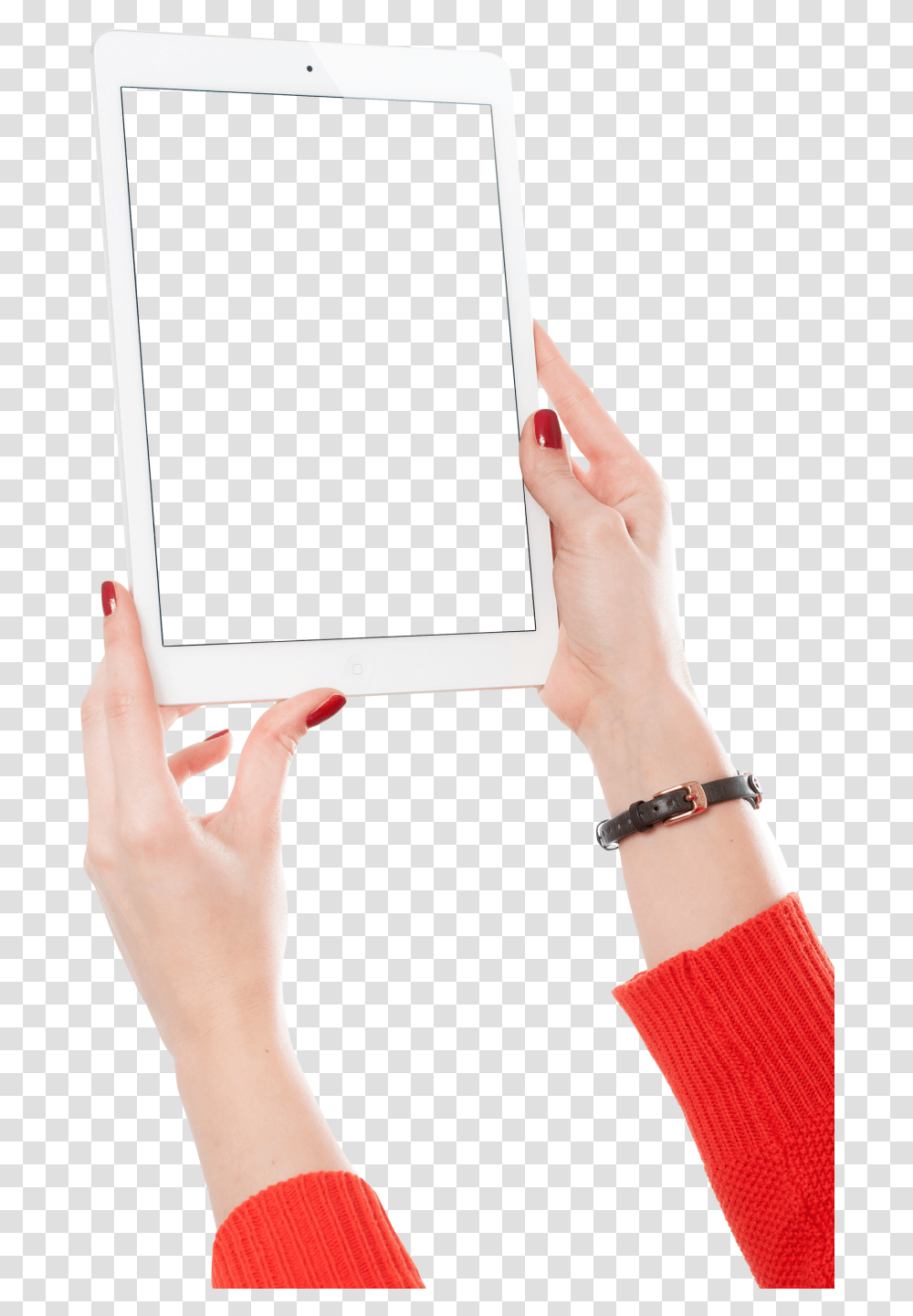 Woman Holding Ipad, Person, Human, Hand, Electronics Transparent Png