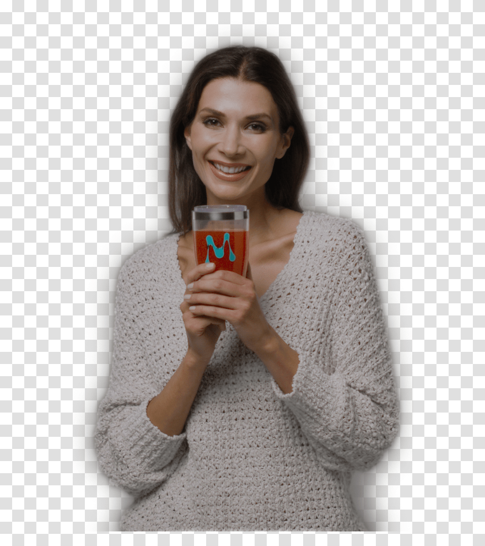 Woman Holding Mixfit Drink Girl, Phone, Electronics, Mobile Phone, Cell Phone Transparent Png