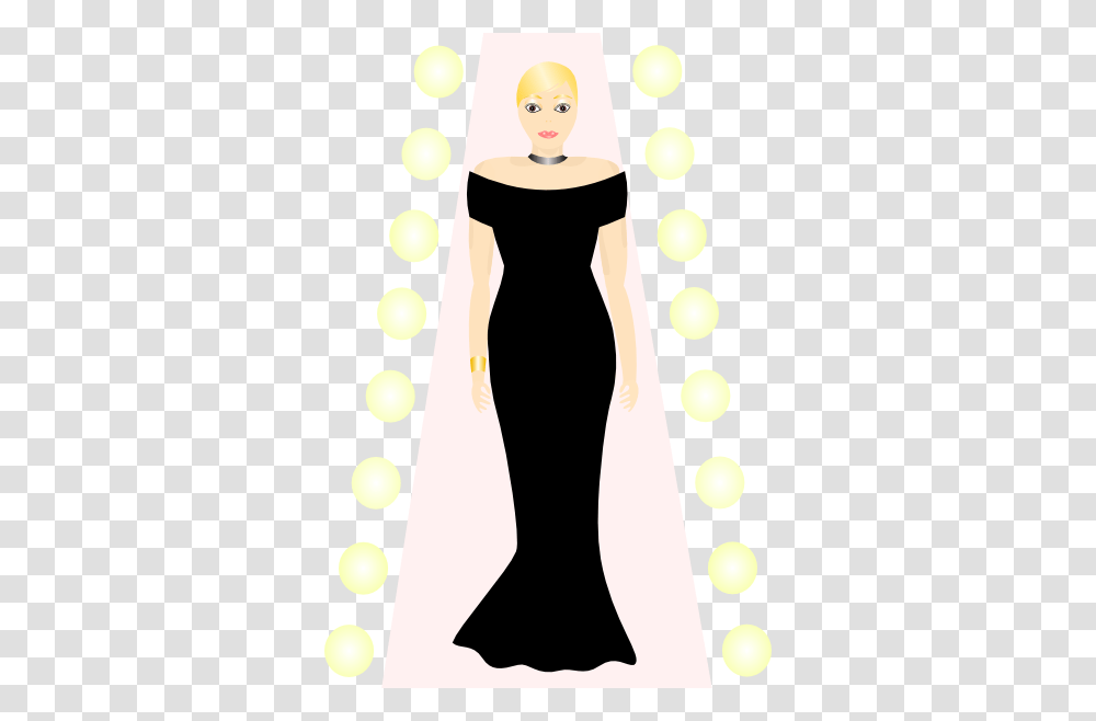 Woman In Black Dress Clip Art, Apparel, Person, Human Transparent Png