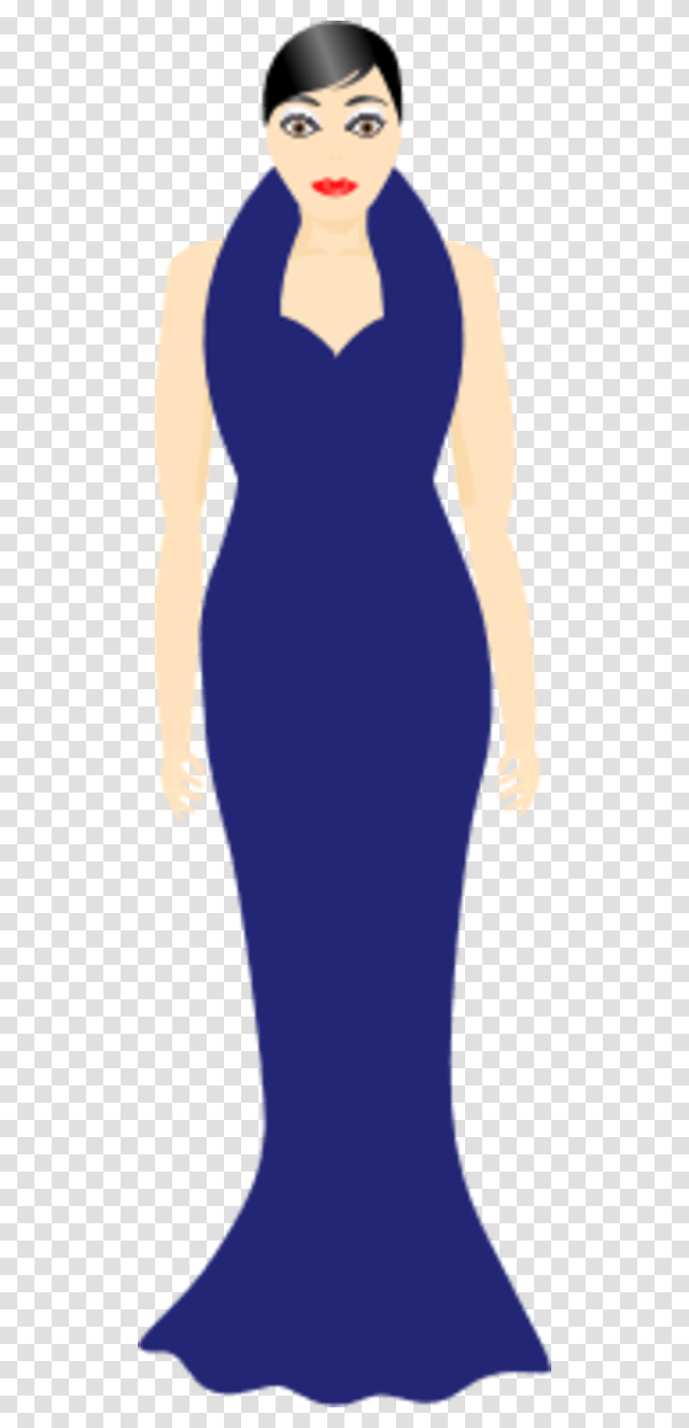 Woman In Blue Dress Clipart Cocktail Dress, Sleeve, Person, Long Sleeve Transparent Png